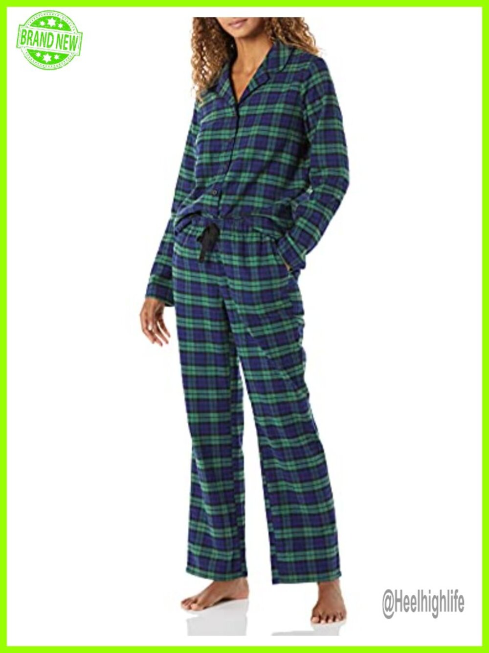 Women's Flannel Long-Sleeve Button Front Pajama Set